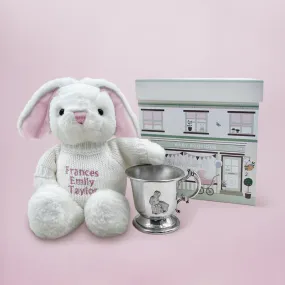 Little Pink Bunny's Traditional Pewter Christening Cup