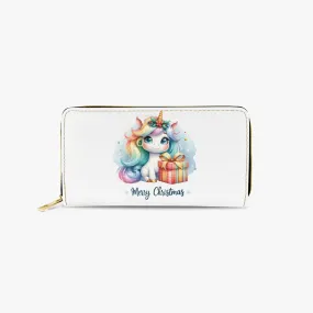 Long Type Zipper Purse - Christmas, Unicorn