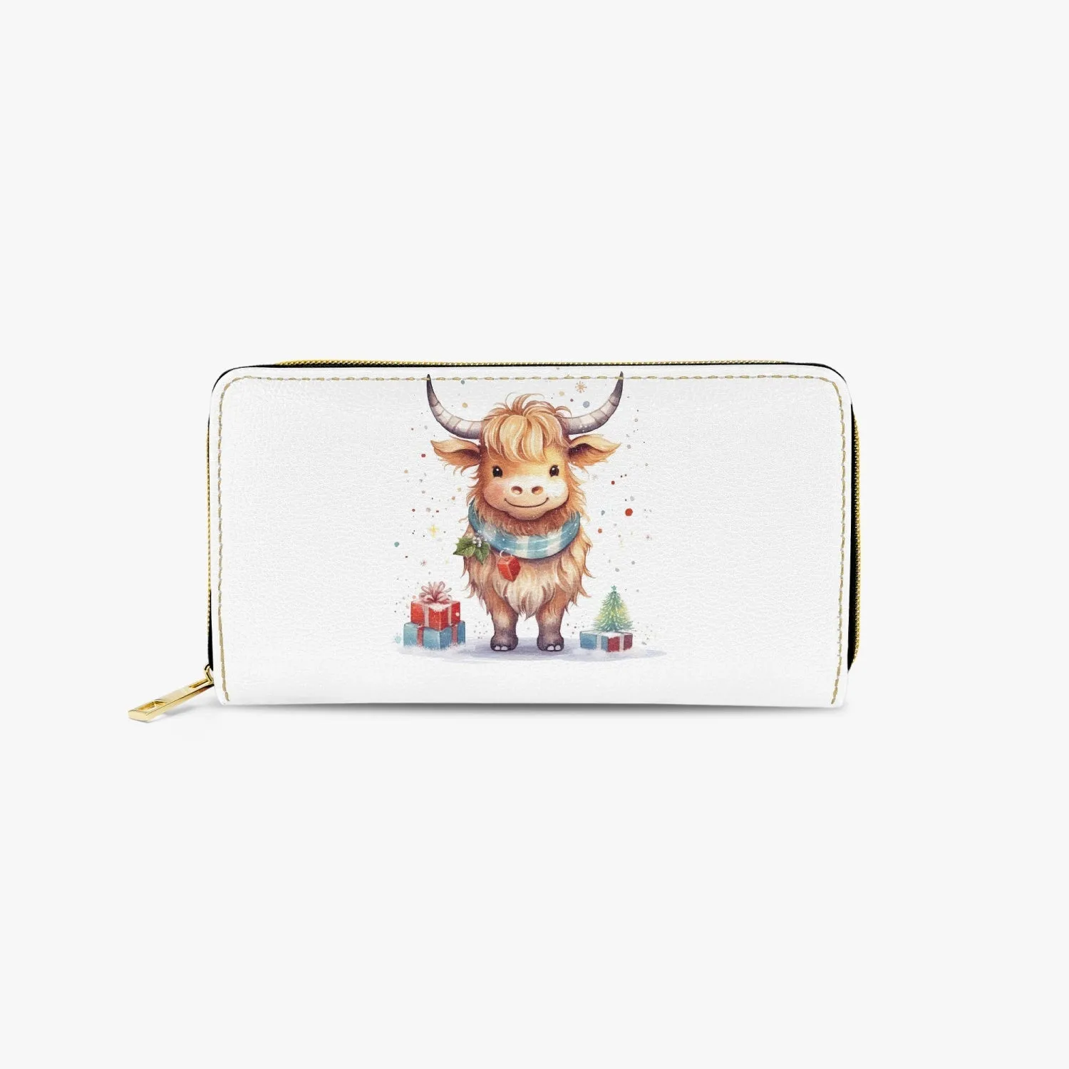 Long Type Zipper Purse, Highland Cow, awd-558