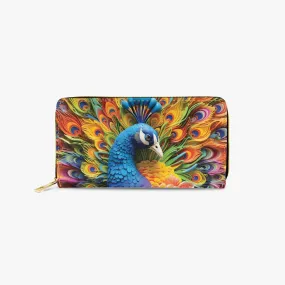 Long Type Zipper Purse - Peacock