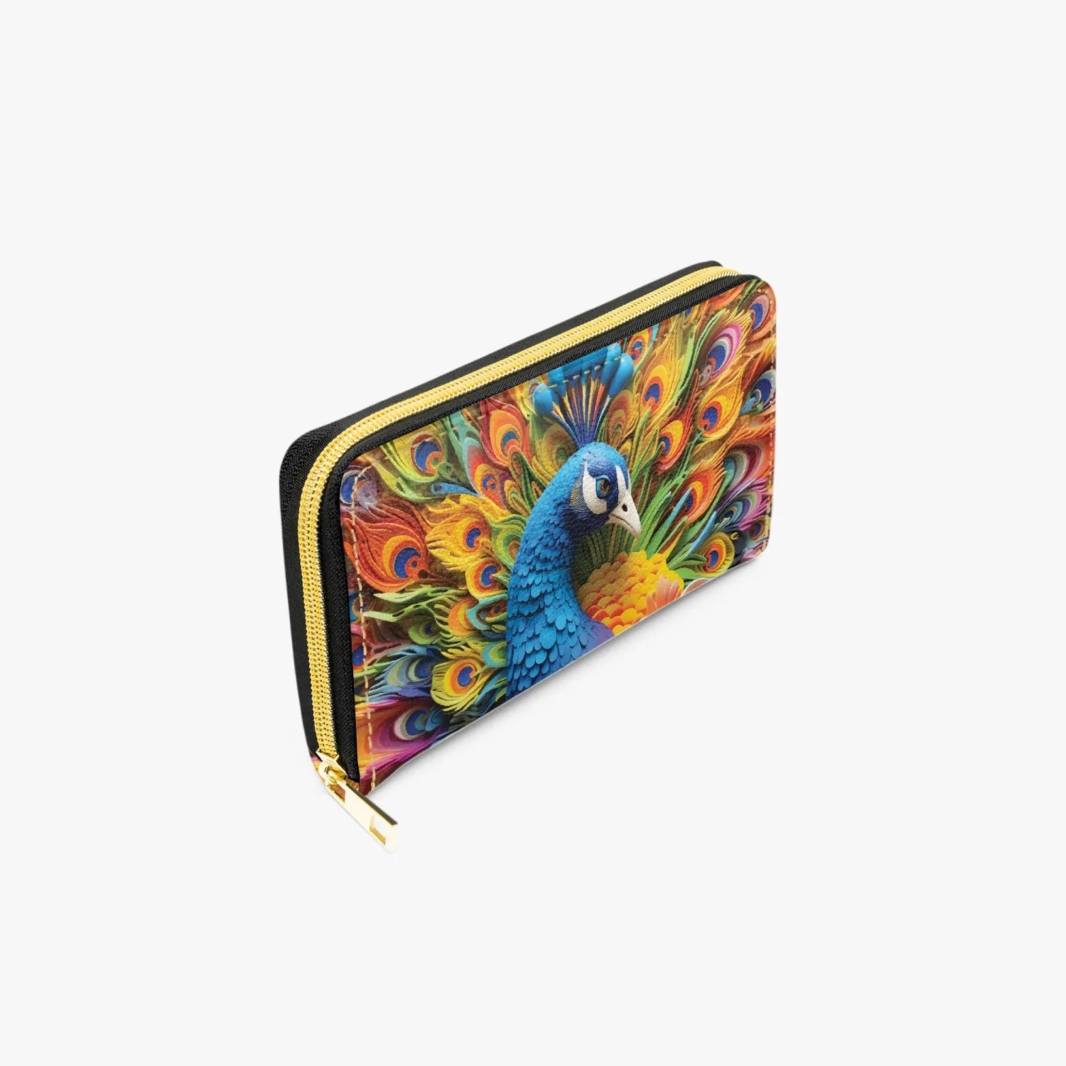 Long Type Zipper Purse - Peacock