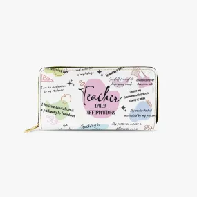 Long Type Zipper Purse, Teacher Affirmations, awd-501