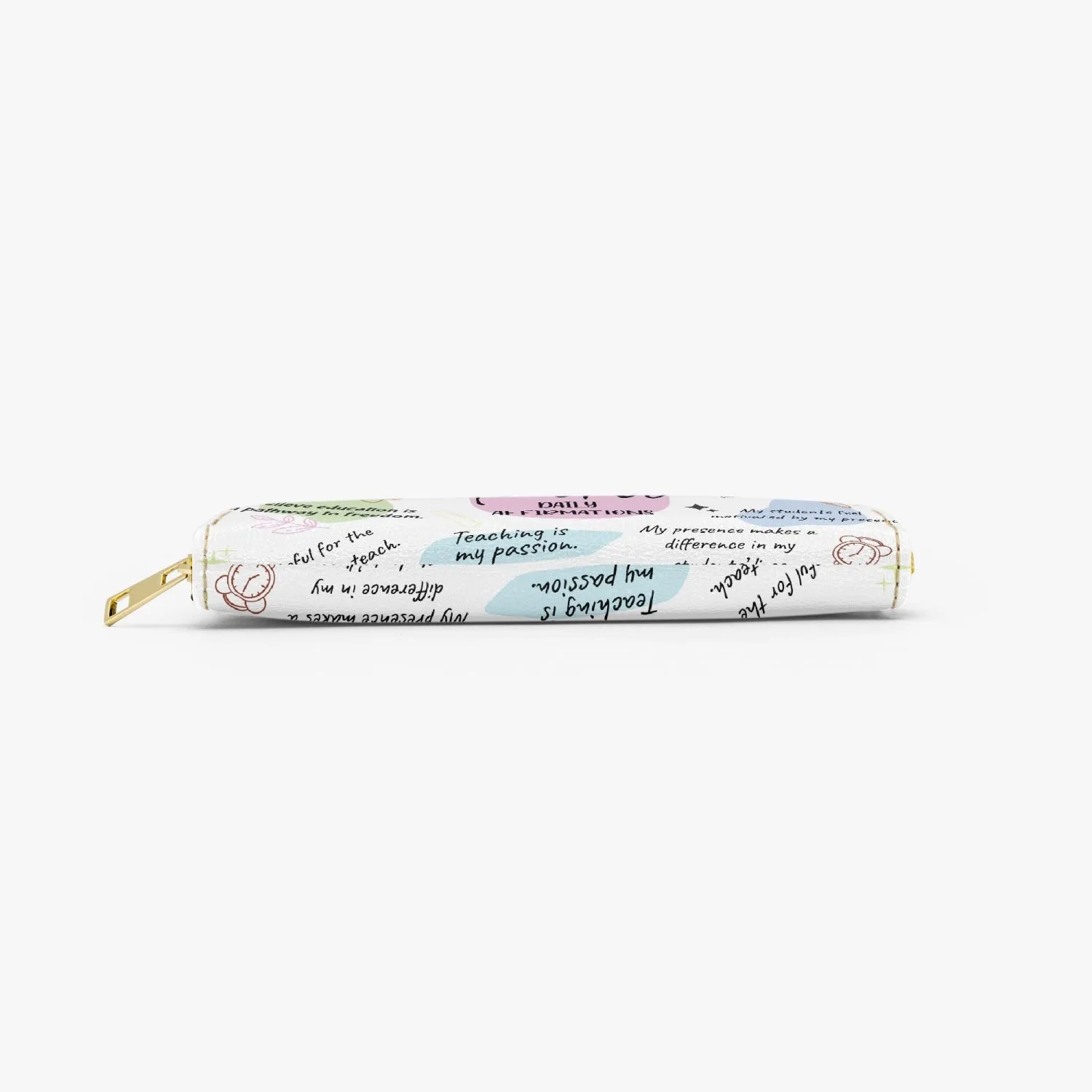 Long Type Zipper Purse, Teacher Affirmations, awd-501