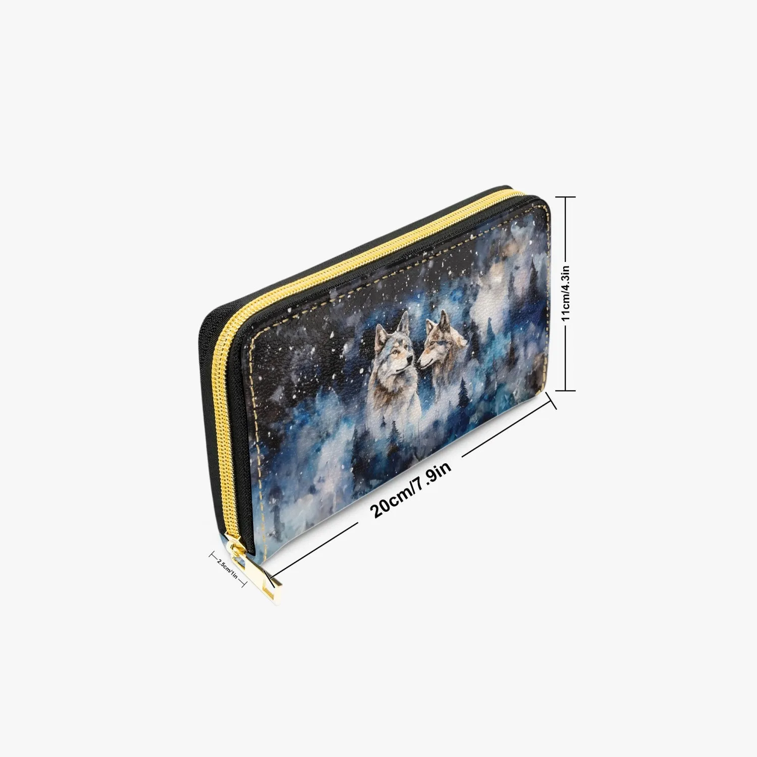 Long Type Zipper Purse, Wolves, awd-547