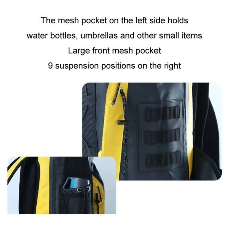 LONGHIKER Outdoor Diving Fin Backpack Drifting Swimming Fishing Ski Bag(Yellow)