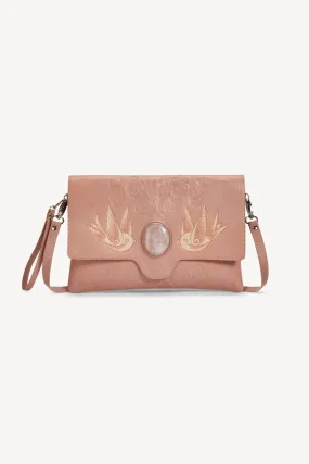 Lost Bird Clutch Shoulder Bag Dusty Pink