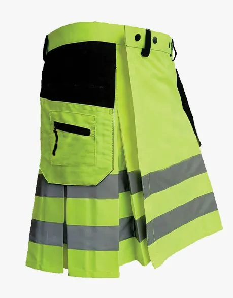 LUMINOUS GREEN AND BLACK FIREFIGHTER KILT