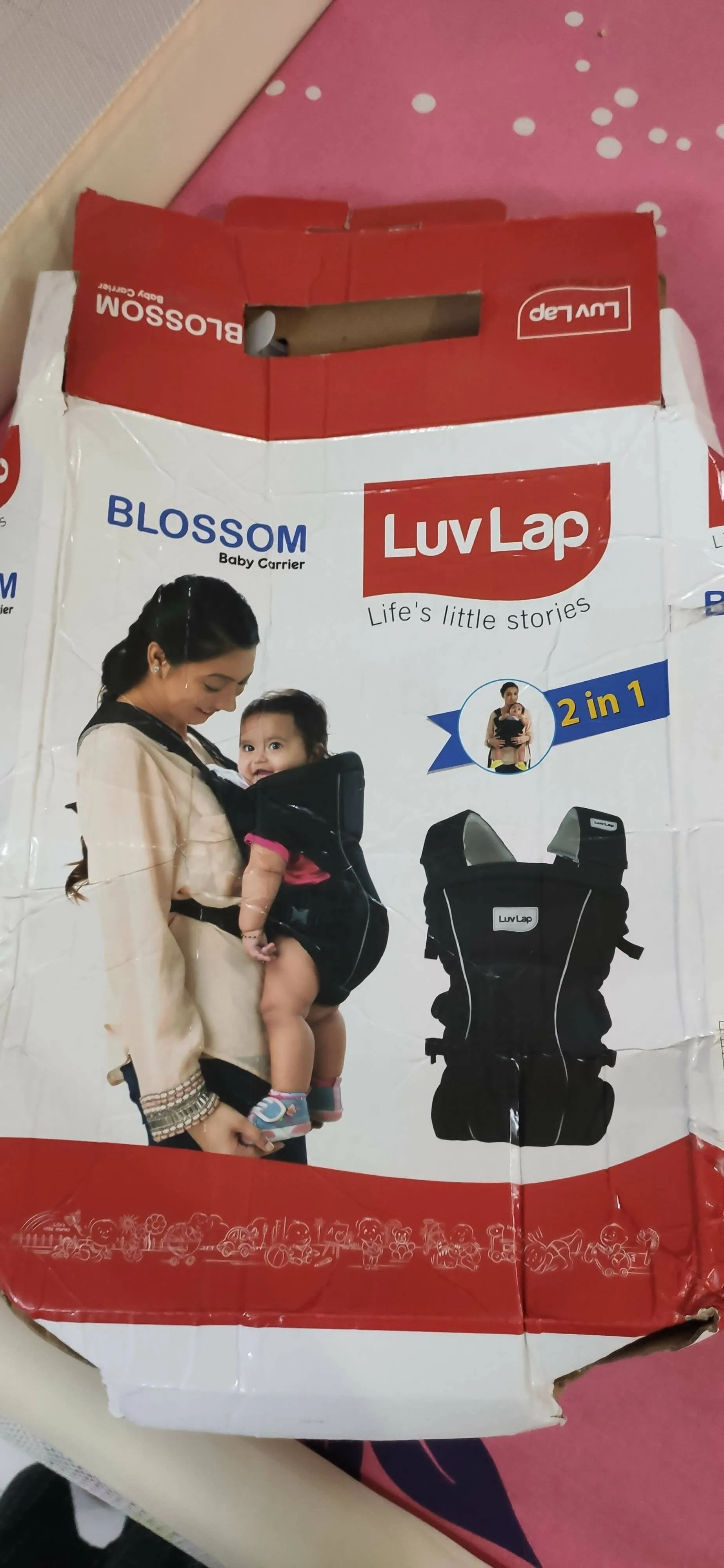 LUVLAP Blossom Baby Carrier - Black