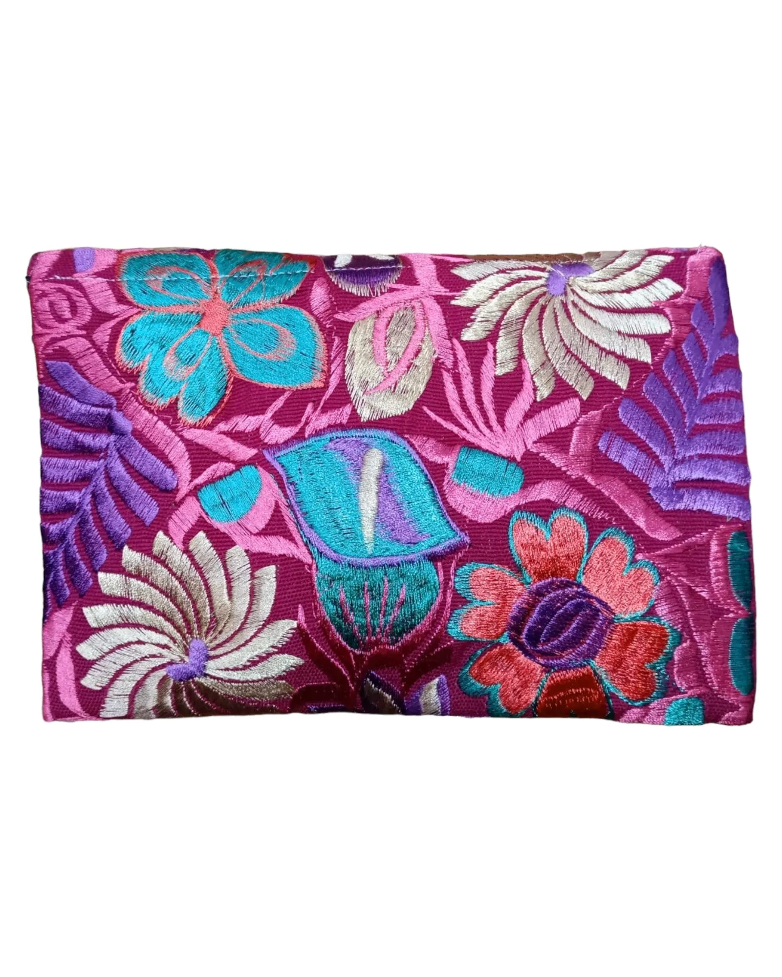 Mexican Embroidered Floral Clutch Bag