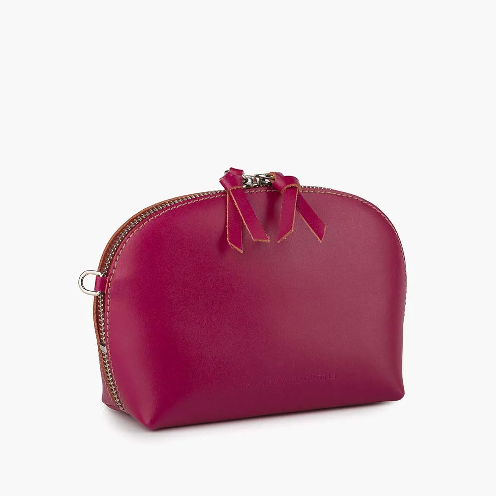 Micro Mini Leather Crossbody Bag - Pink