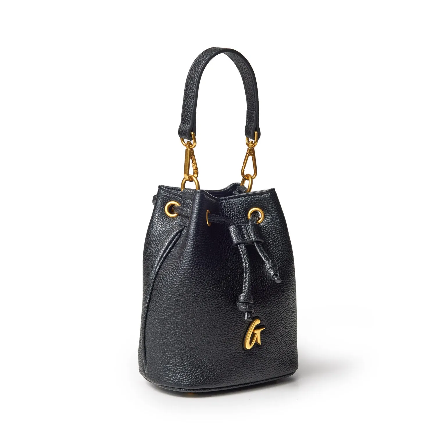 MINI PEBBLE BUCKET BAG - BLACK