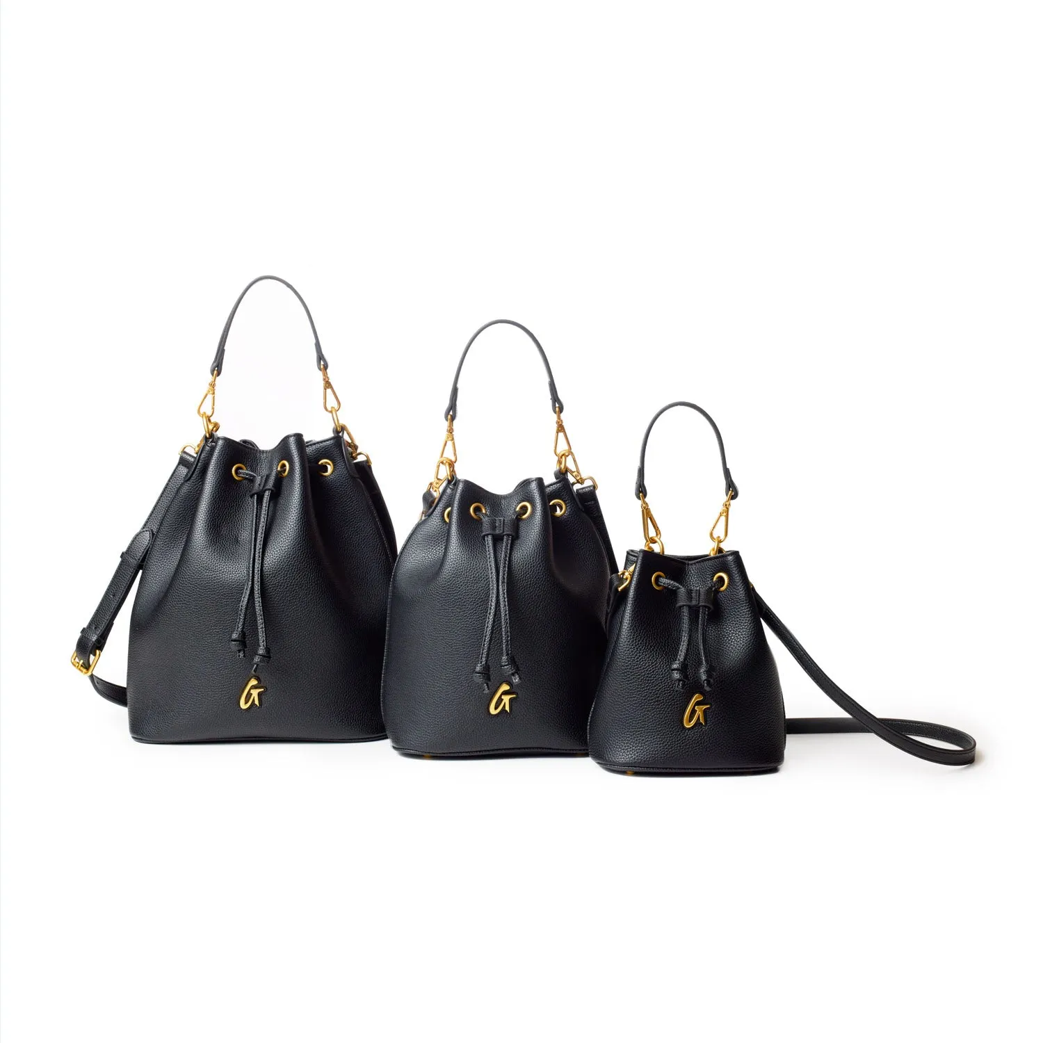 MINI PEBBLE BUCKET BAG - BLACK