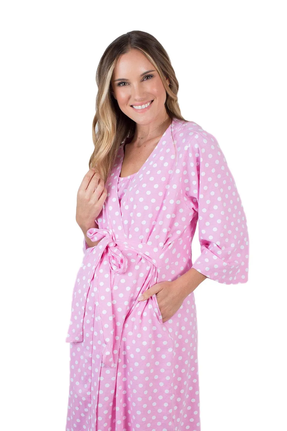 Molly Robe & Newborn Baby Receiving Gown & Hat Set