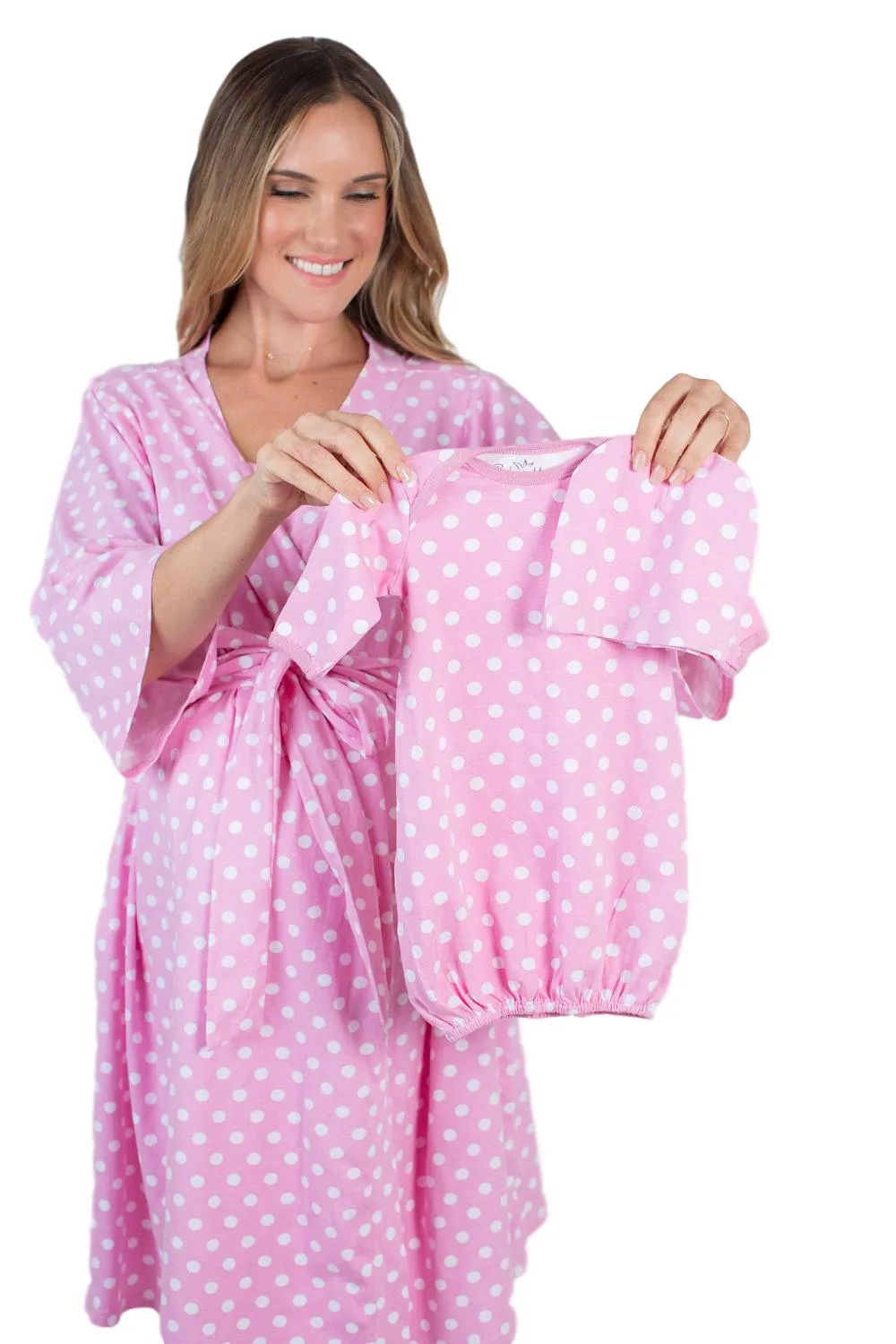 Molly Robe & Newborn Baby Receiving Gown & Hat Set