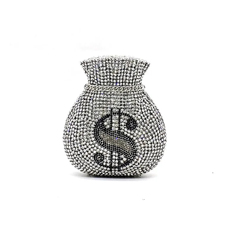 Money Bags Rich Dollar Clutch Purse Special Occasion Handbag