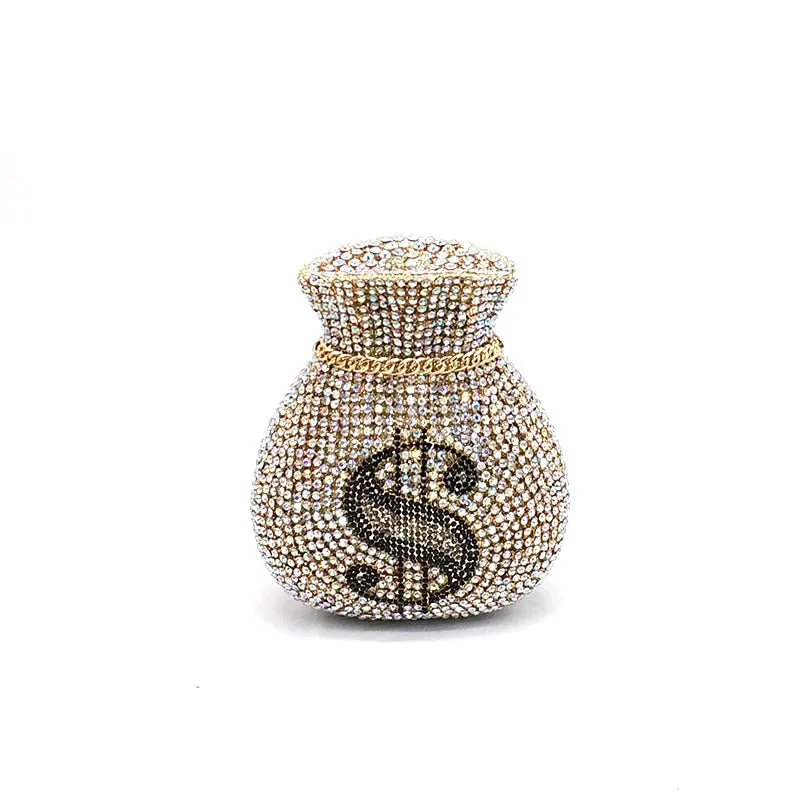 Money Bags Rich Dollar Clutch Purse Special Occasion Handbag