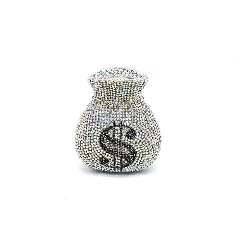 Money Bags Rich Dollar Clutch Purse Special Occasion Handbag