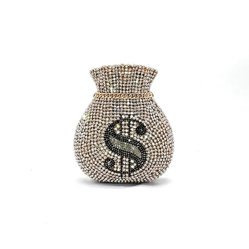 Money Bags Rich Dollar Clutch Purse Special Occasion Handbag