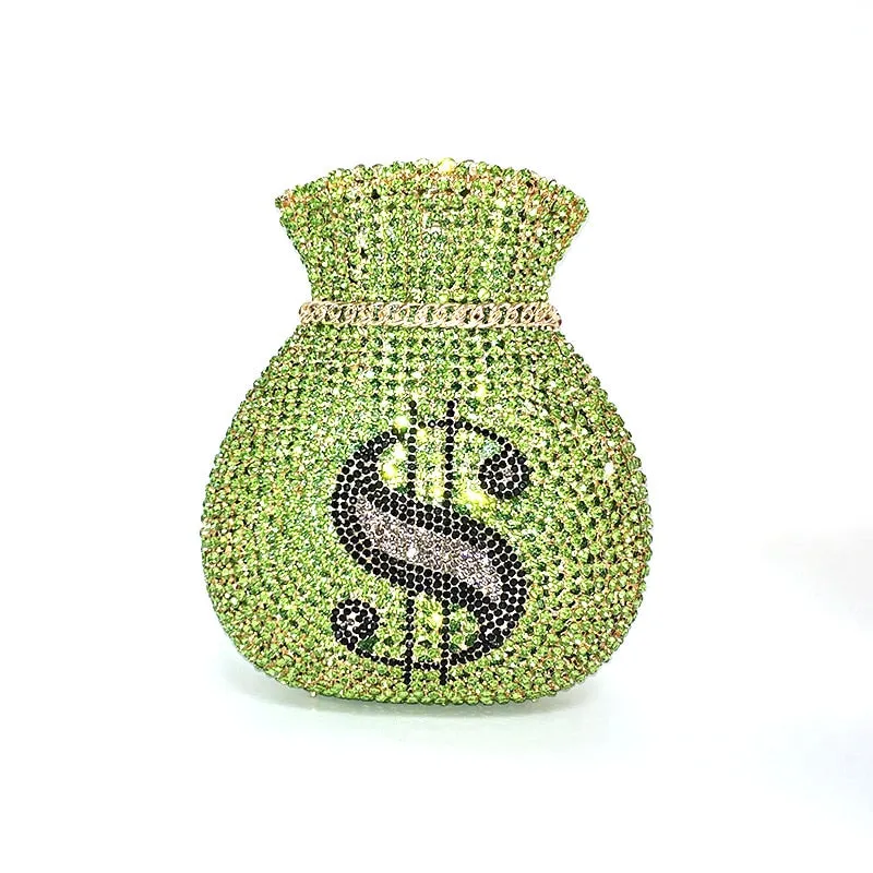 Money Bags Rich Dollar Clutch Purse Special Occasion Handbag