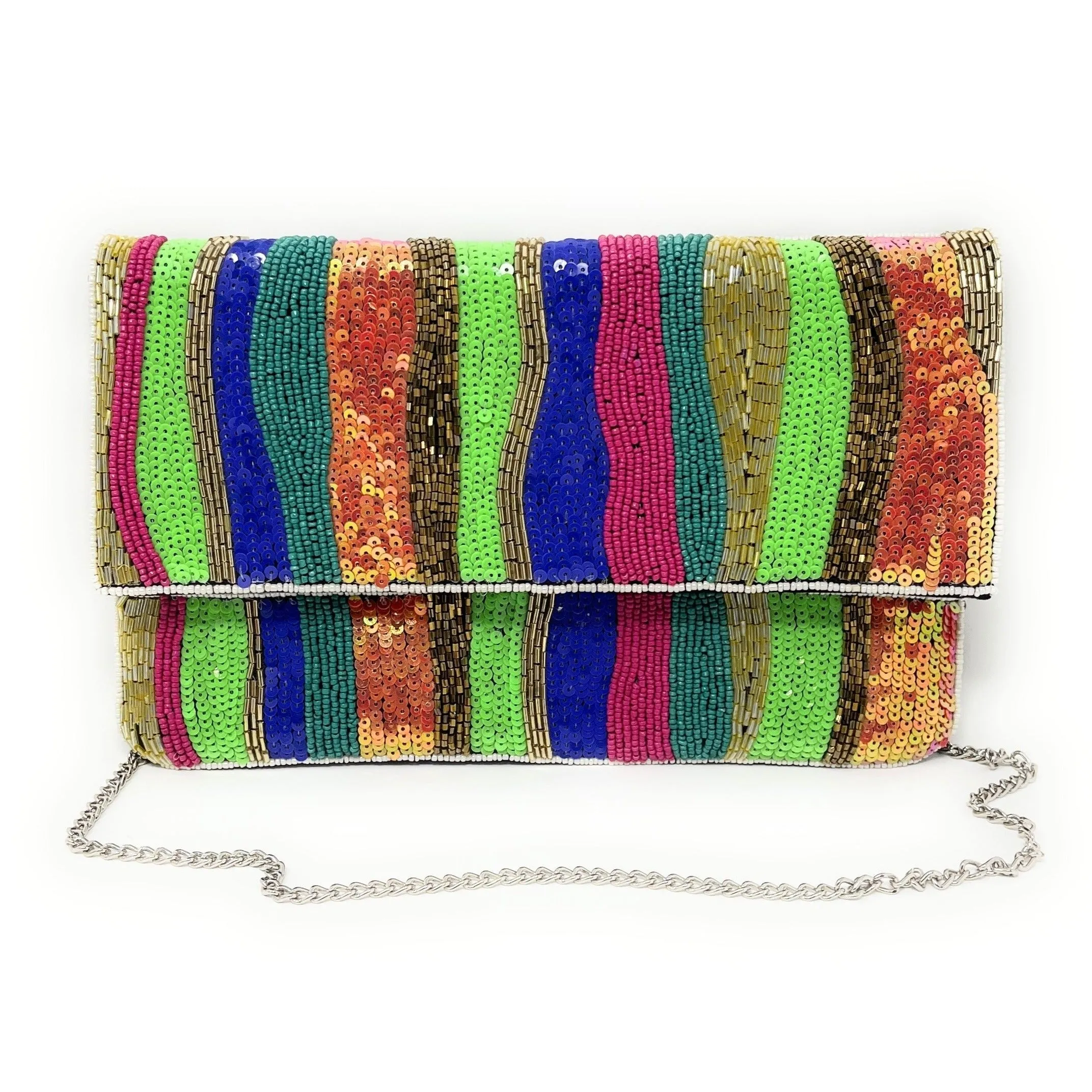 Multicolor Sequin Bead Clutch Purse