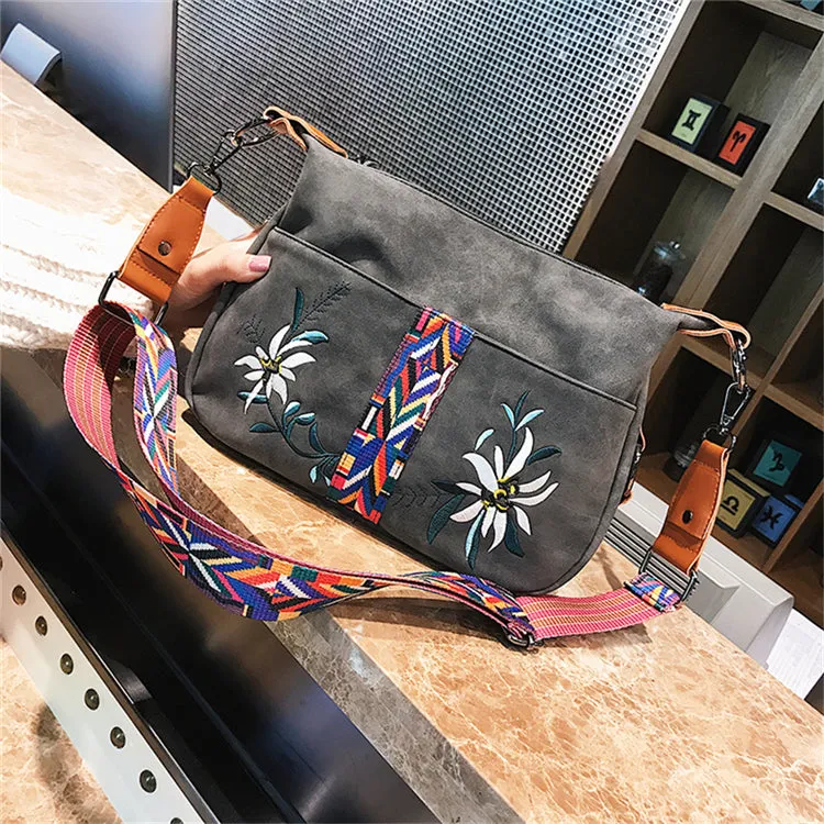 Multifunction Shoulder Embroidery Handbag