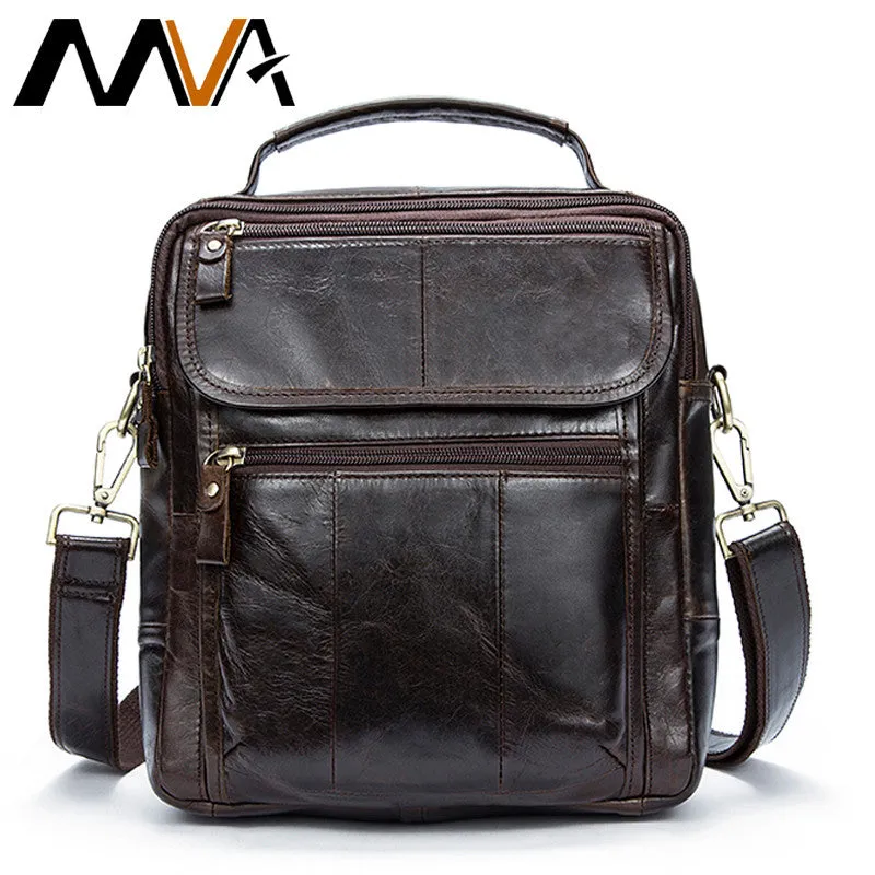 MVA Genuine Leather Bag top-handle Men Bags male Shoulder Crossbody Bags Messenger Small Flap Casual Handbags men Leather Bag