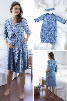 Natalia Robe & Baby Receiving Gown & Headband Set