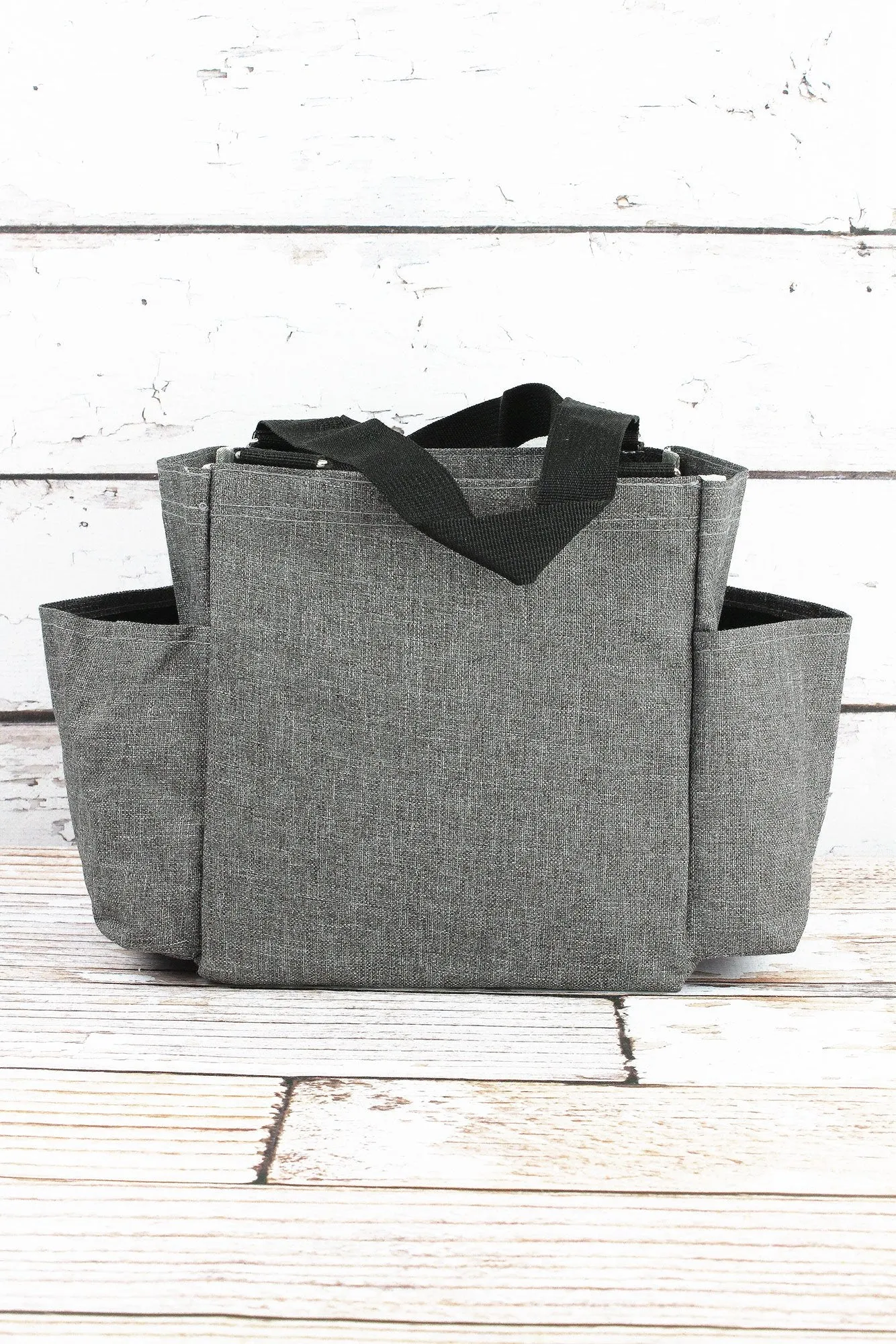 NGIL Steel Gray Crosshatch Organizer Tote