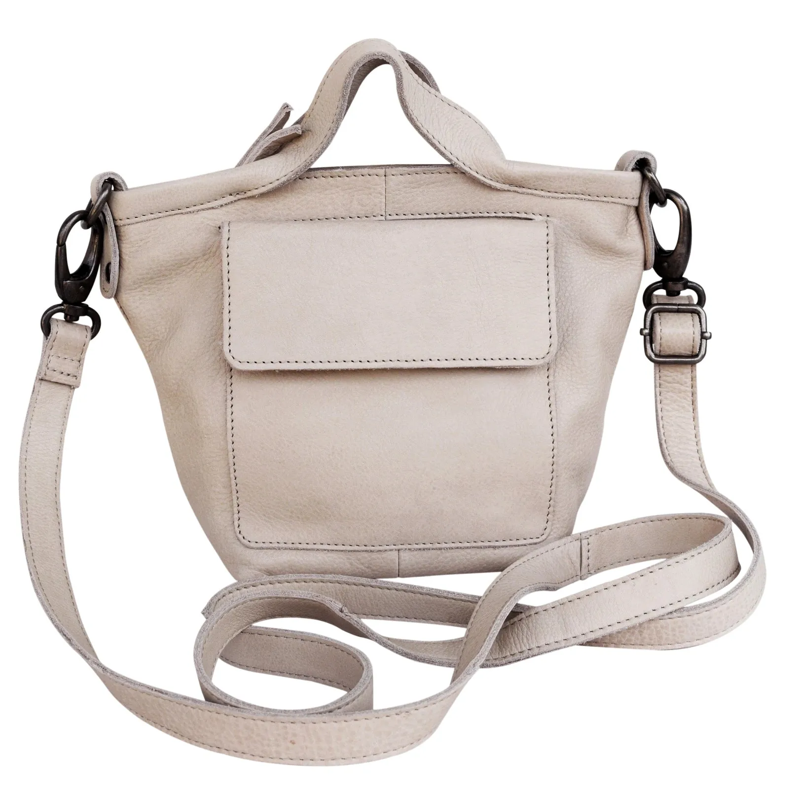 Oat Mini Leather Top Handle Crossbody Bag