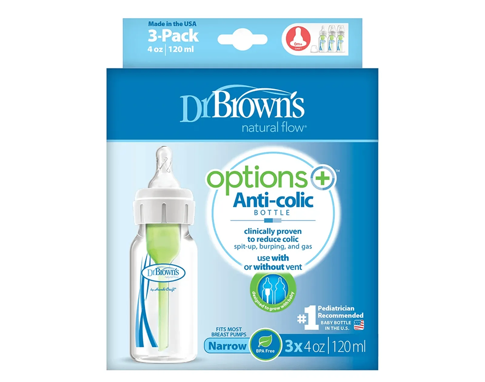 Options  Anti-Colic Baby Bottle - 3 Pack