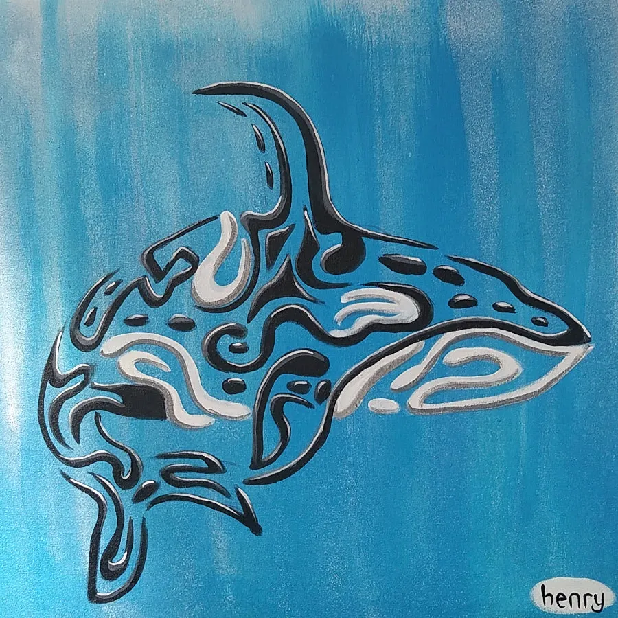 Orca Vanishing Sticker | Original Art by Seattle Mural Artist Ryan "Henry" Ward