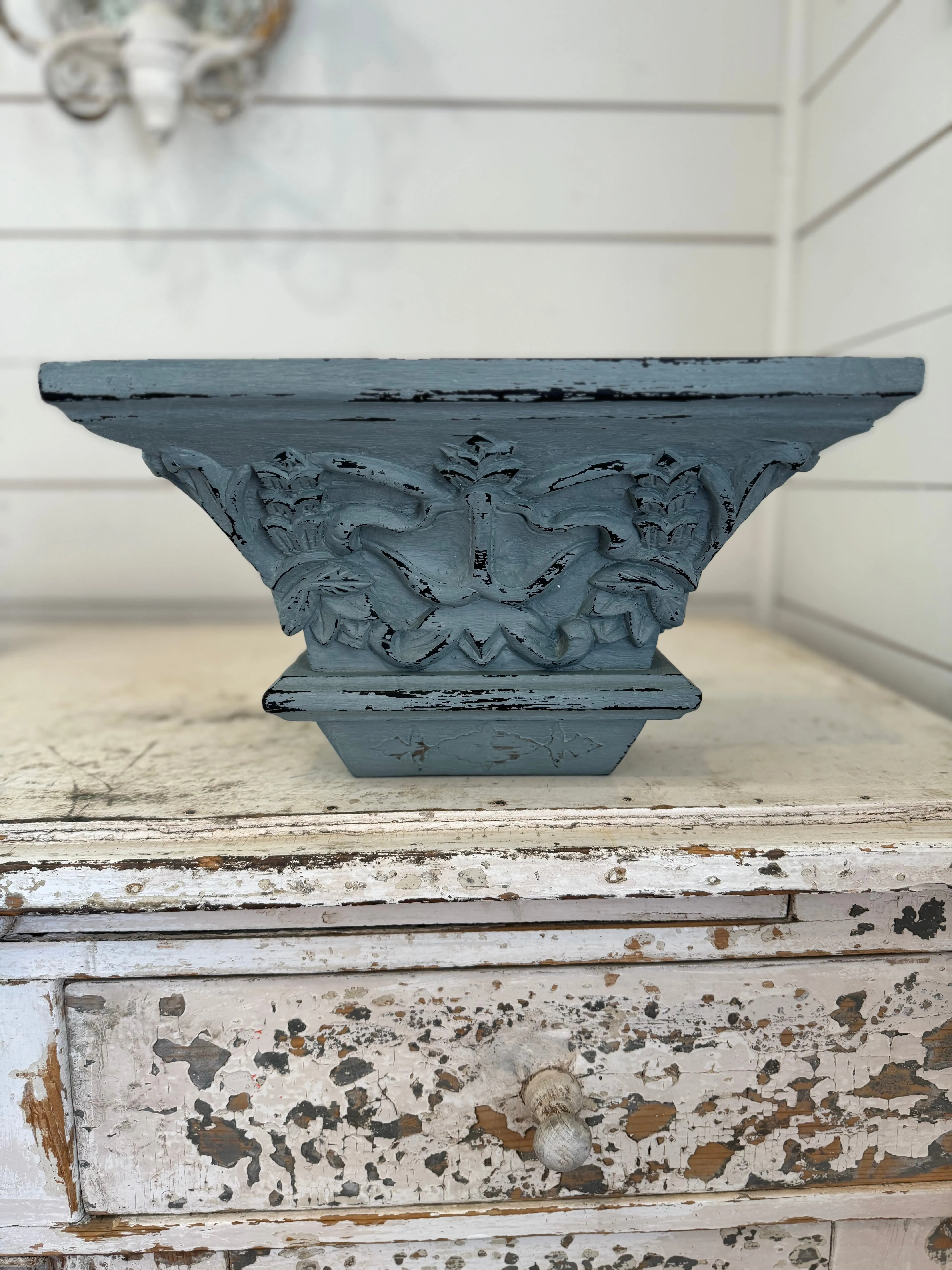 Ornate Corbel Shelf hand painted 13x7.5x6”