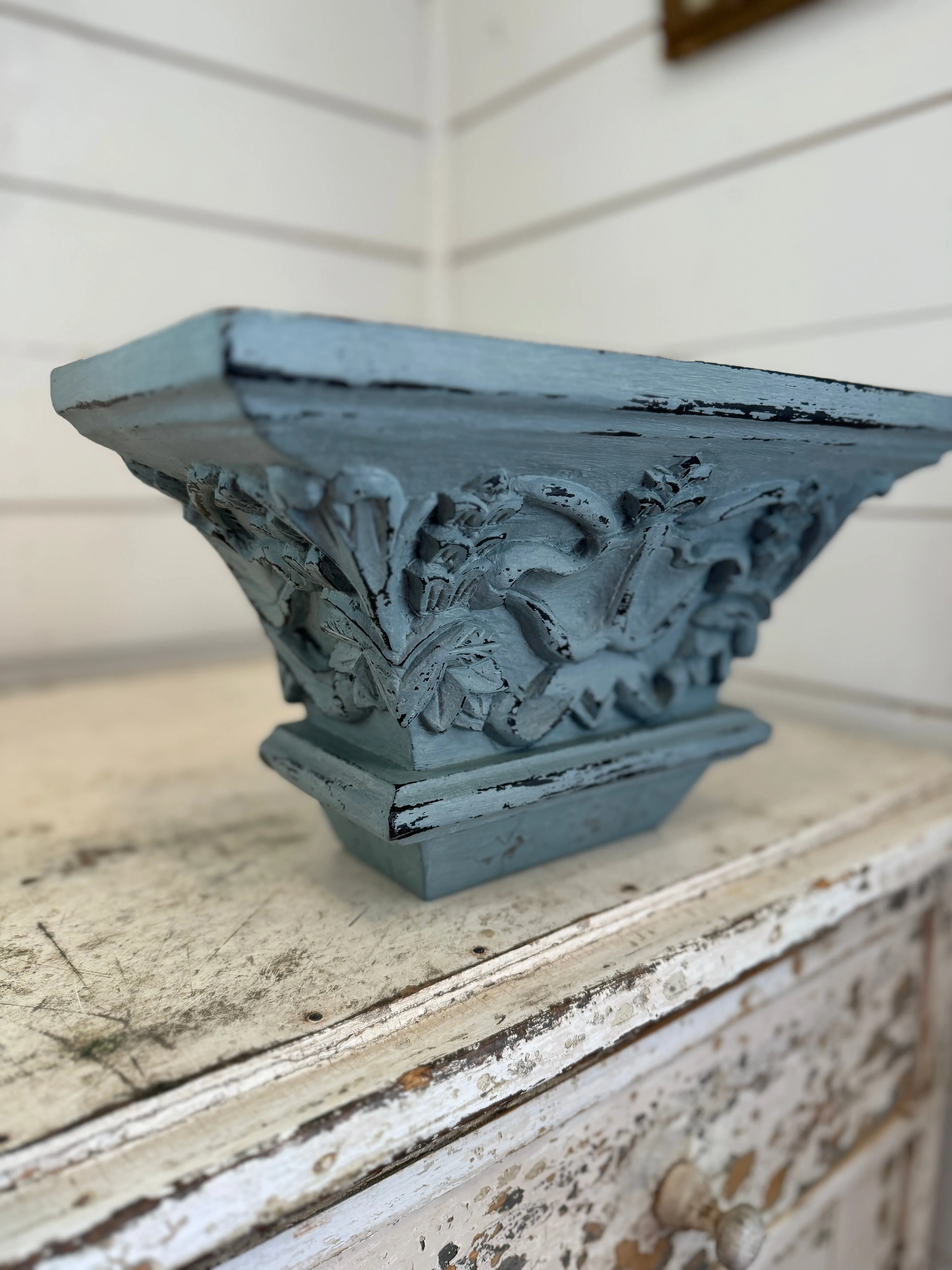 Ornate Corbel Shelf hand painted 13x7.5x6”