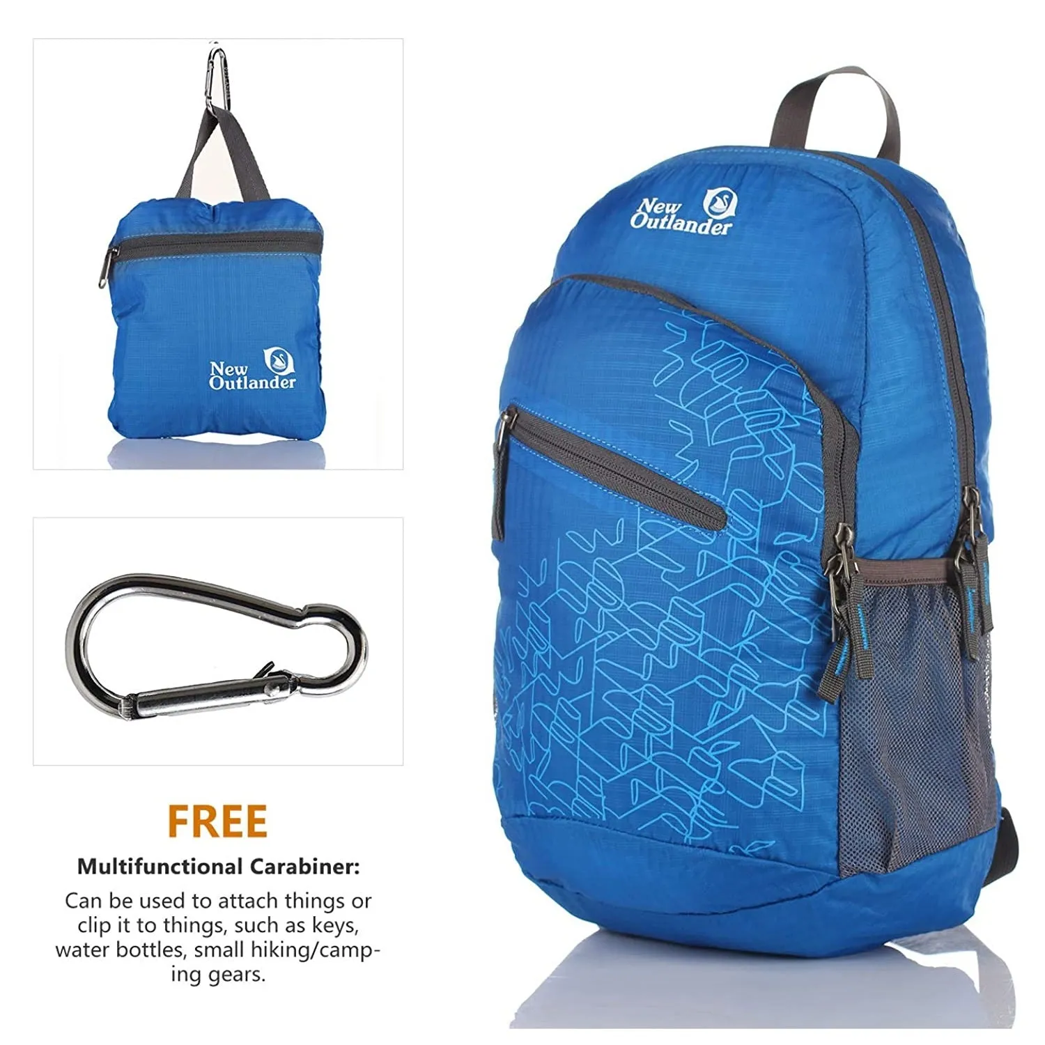 Outlander Ultra Lightweight Packable Water Resistant  Travel Hiking Backpack | Dark Blue