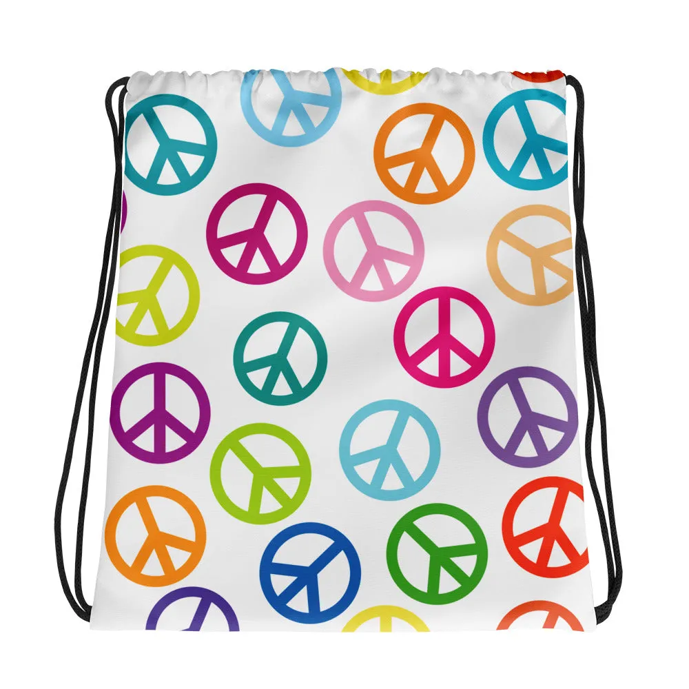 Peace Sign Drawstring bag