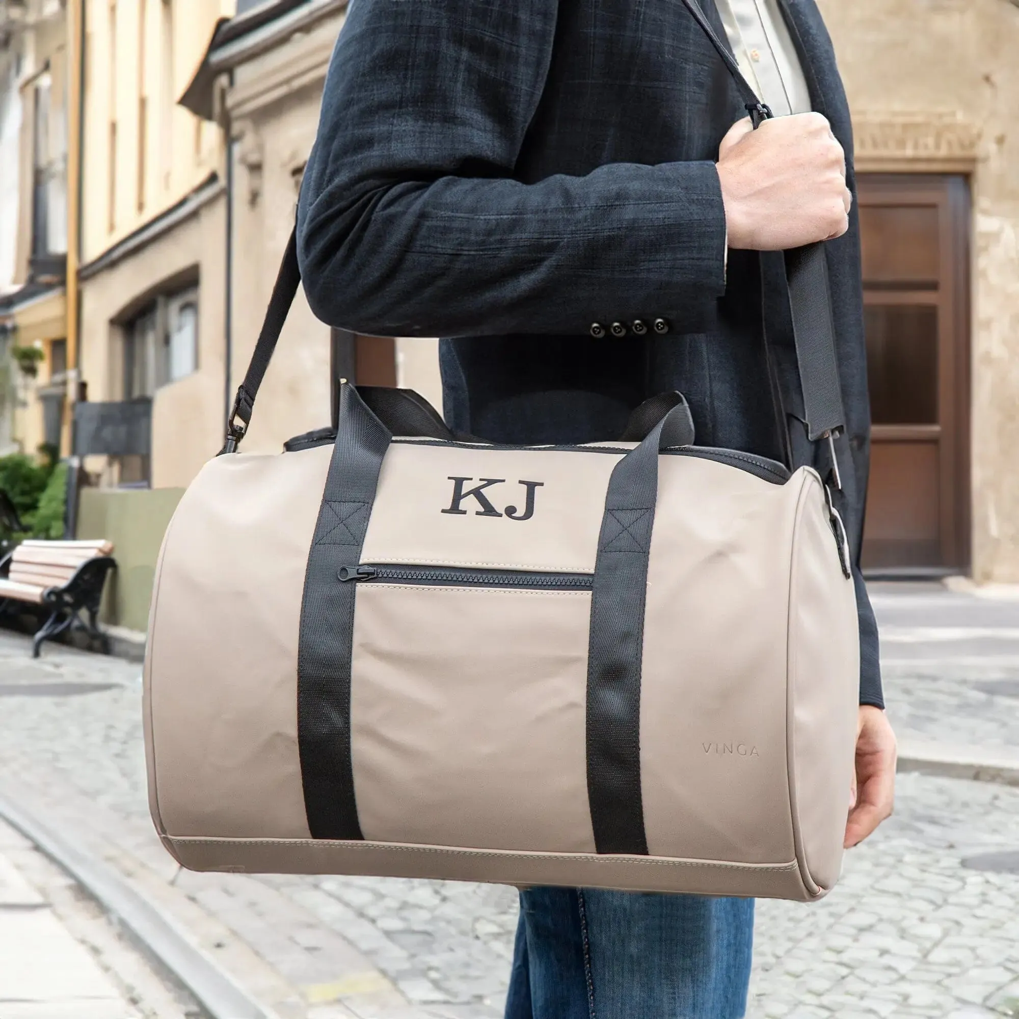 Personalised Barrel Sports Holdall With Initials