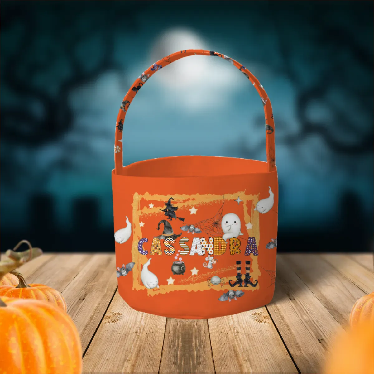 Personalised Fabric Basket Halloween