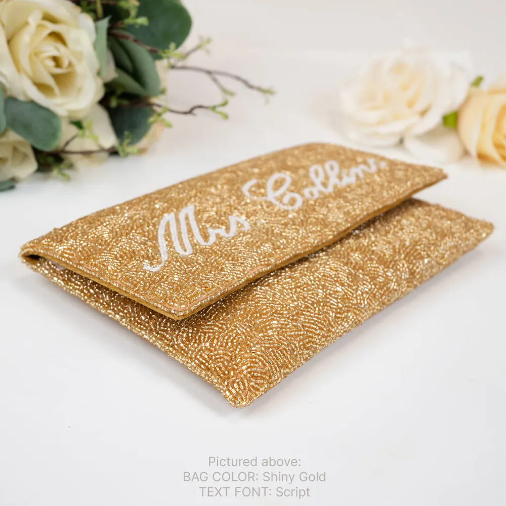 Personalized Mrs Beaded Clutch Purse (LHFC)