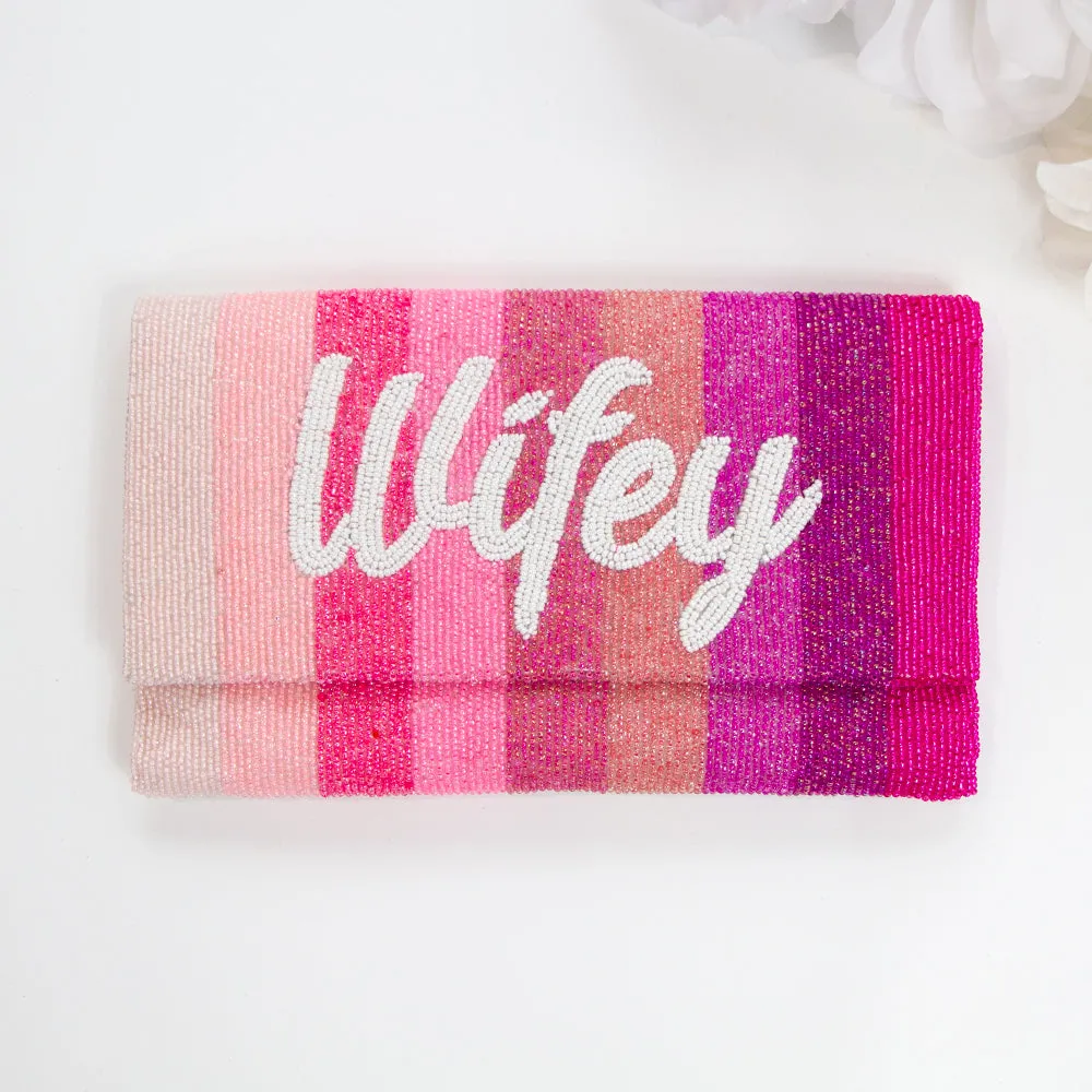 Personalized Mrs Beaded Clutch Purse (LHFC)