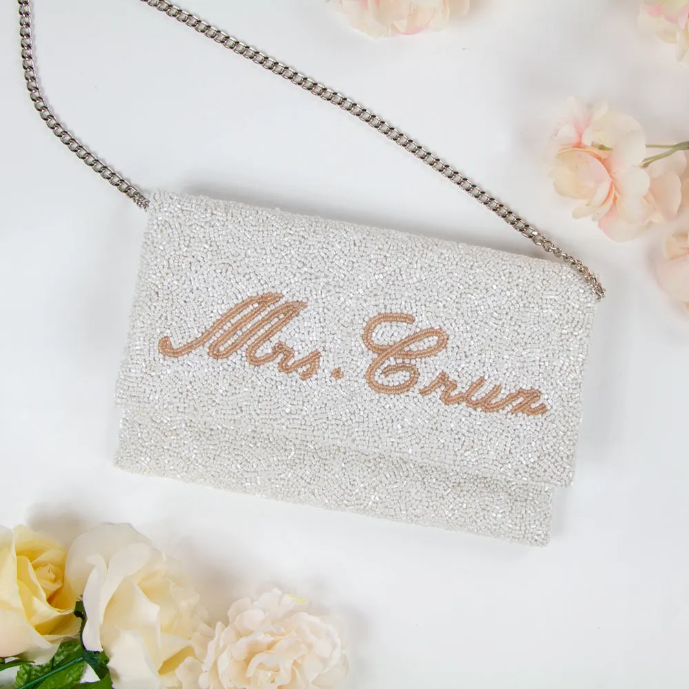 Personalized Mrs Beaded Clutch Purse (LHFC)