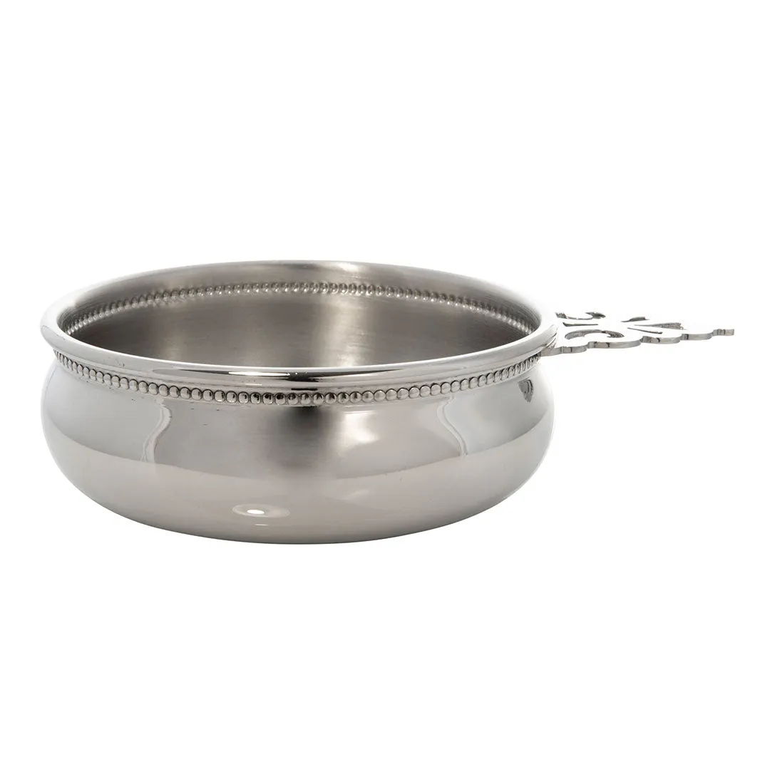 Pewter Beaded Edge Baby Porringer