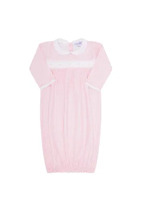 Pink Gingham Smocked Gown