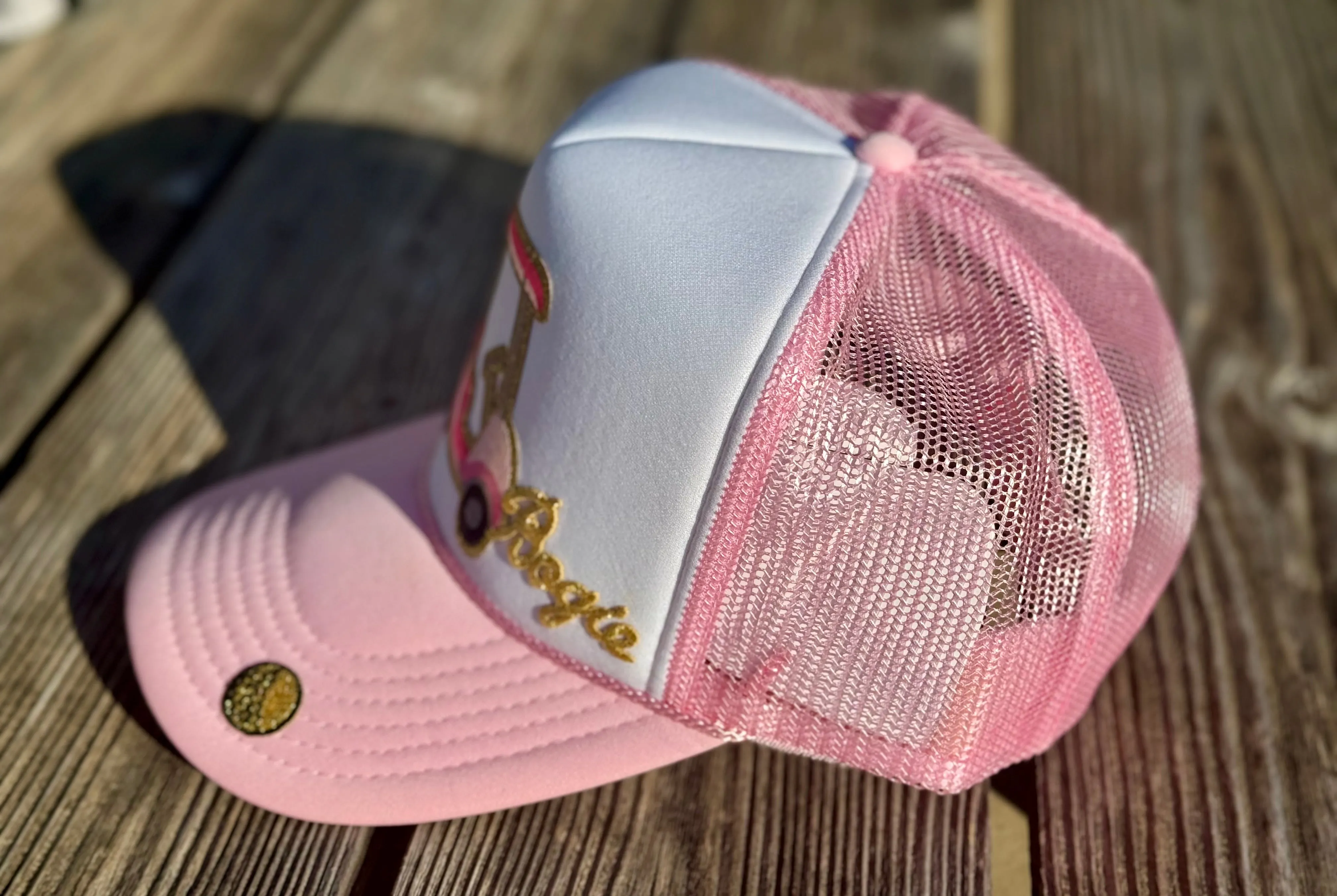 Pink Golf Cart Trucker Cap