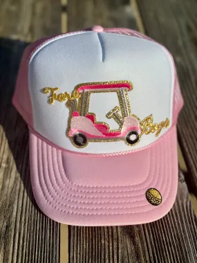 Pink Golf Cart Trucker Cap