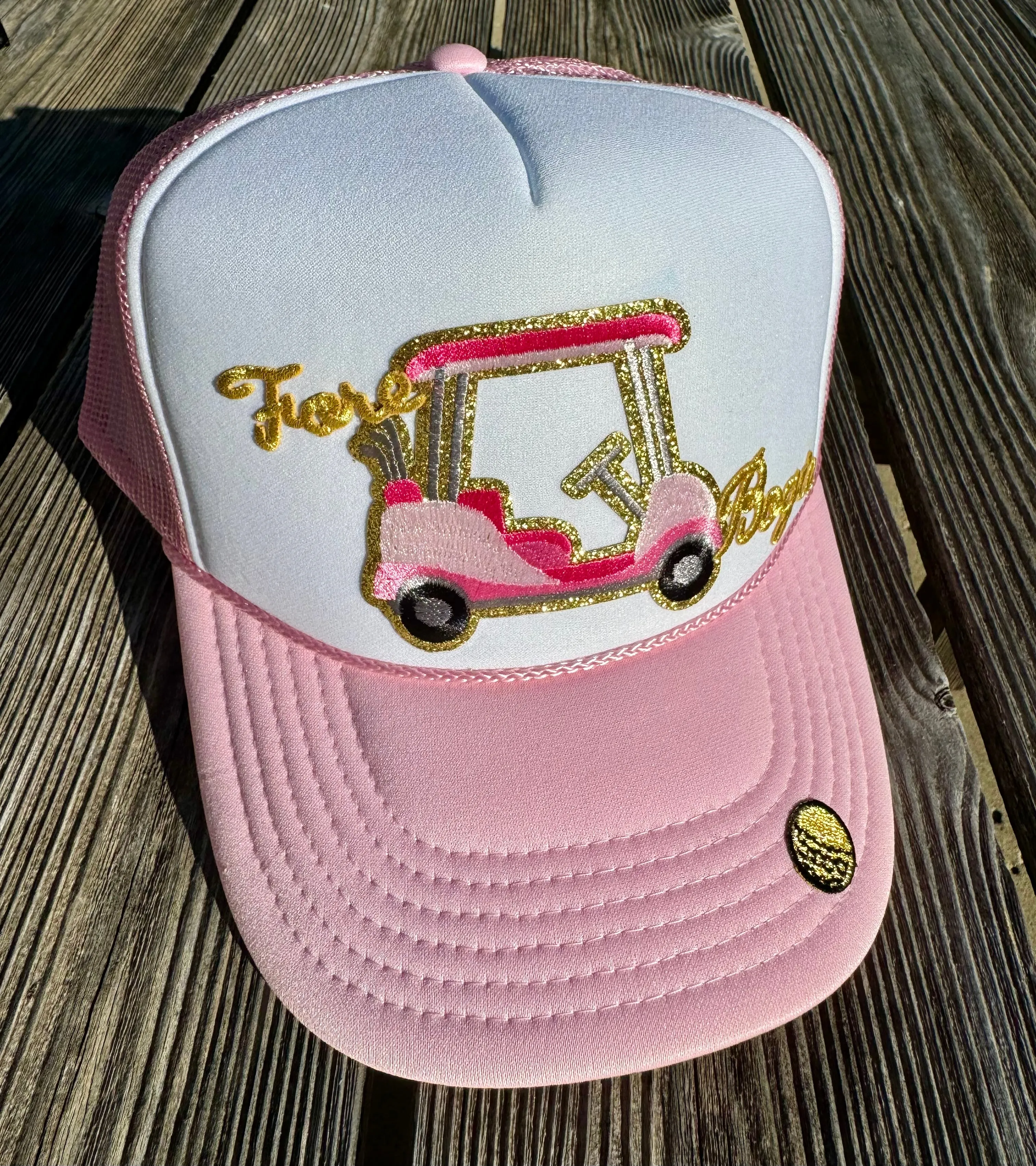 Pink Golf Cart Trucker Cap