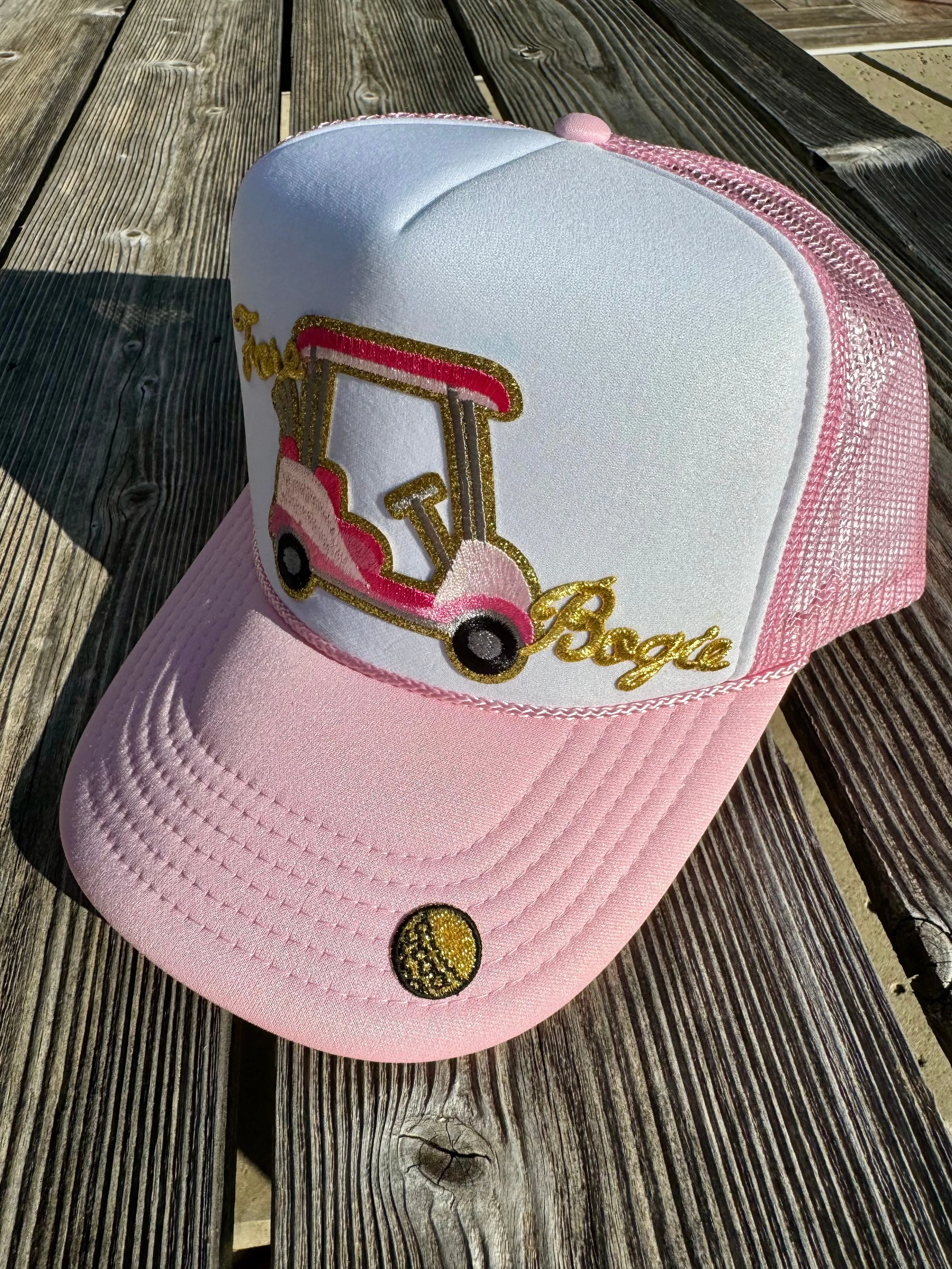 Pink Golf Cart Trucker Cap