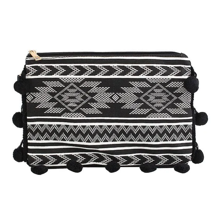 PPC3949(BK) Aztec Print Fashion Clutch/Crossbody Bag