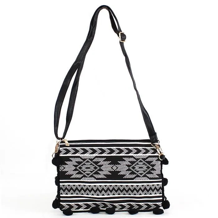 PPC3949(BK) Aztec Print Fashion Clutch/Crossbody Bag