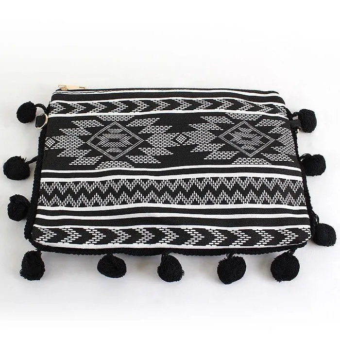 PPC3949(BK) Aztec Print Fashion Clutch/Crossbody Bag