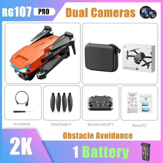 Pro Drone ESC 4K Dual HD Camera Professional Mini Drone Obstacle Avoidance Helicopter Foldable Quadcopter RC Drone Toy